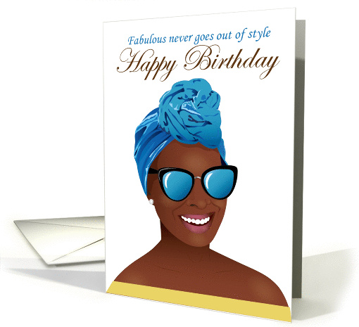 Birthday woman - Beautiful black woman with head wrap card (1457474)