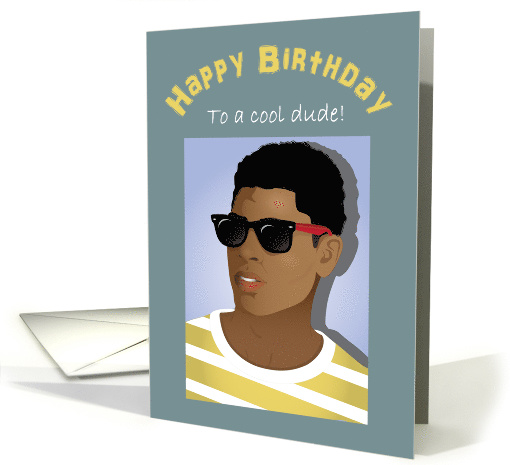 Birthday for men - Cool young black man with sunglasses card (1459166)
