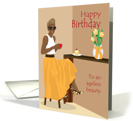 Birthday women - Beautiful black woman with a head scarf card