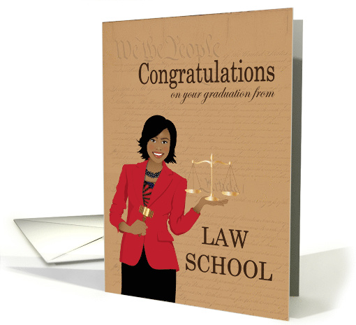 Graduation- Congratulations on your Law School Degree women card
