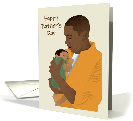 Happy Father's Day an African American Father Carrying a Baby card