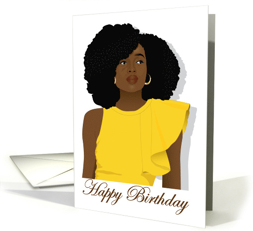 Birthday for Women Elegant Black Woman with Natural Hair card