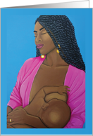 Congratulations African American New Mom Breastfeeding a New Born Baby card