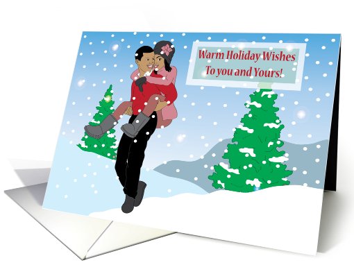 Christmas - Black couple walking in the snow card (959629)
