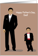 Father’s Day - Father and son in Tuxedo Card
