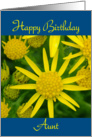Happy Birthday Aunt - yellow wild flowers card