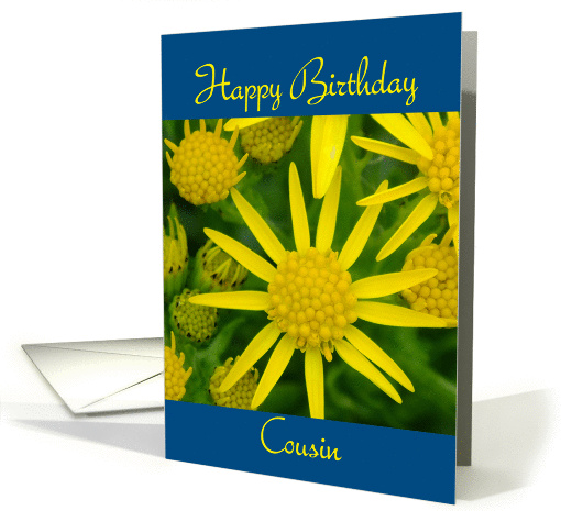 Happy Birthday Cousin - yellow wild flowers card (957033)
