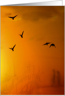 Geese In the Mist Silhouette Thinking of You card