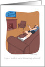 Man On Couch With Remote Watching TV At Home Coronavirus card