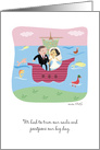 Bride and Groom Trim Sails Wedding Postponement During Coronavirus card
