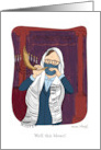 Funny Man With Mask Blowing Shofar For Rosh Hashana 5783 Coronavirus card