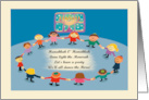 Sweet Illustrated Happy Hanukkah Children Dancing the Hora card