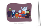 Cute Halloween Monster Group Costume Party Invitation card
