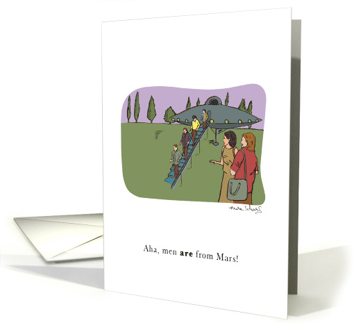 Funny Men Are From Mars Happy Birthday For Him card (1280226)