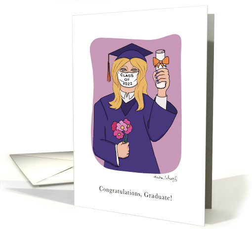 Congratulations Masked 2022 Graduate For Her During Coronavirus card