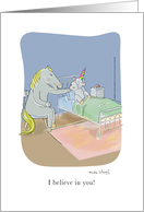 Sweet Humorous I Believe in You Unicorn Encouragement card