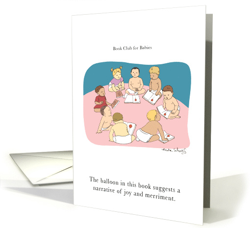 Funny Happy Birthday Baby Book Club Party Humor card (955827)