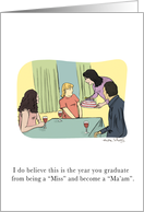 Funny From Miss to Maam Happy Birthday For Her card