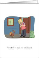 Funny Illustrated Thanksgiving Invitation card