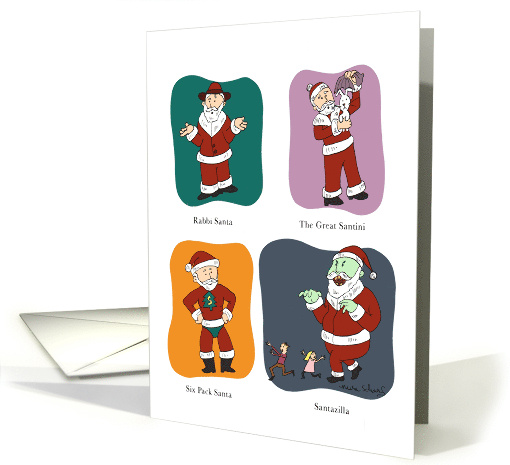 Funny Santas Holiday Interfaith card (984709)