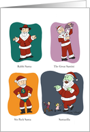 Funny Santas Holiday Interfaith card