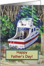 Happy Father’s Day Fishing Boat Watercolor Painting card