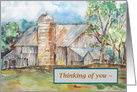 Thinking Of You Pastel Barn Watercolor Painting card