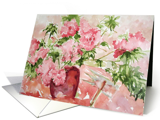 Valentine Flowers Pink and Red Watercolor Painting card (1027151)