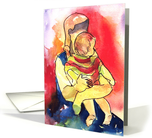 New Mother Happy Mother's Day Baby and Mom Painting card (1049855)