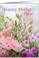 Mother’s Day Pink Flowers Watercolor Painting card