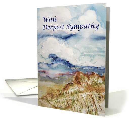 Deepest Sympathy Seascape Watercolor Painting card (1564458)
