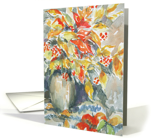 Bittersweet Bouquet Still Life Painting Birthday card (1724666)