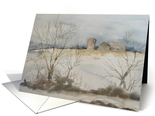 Deepest Sympathy Winter Landscape Painting card (995507)