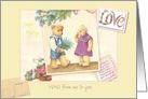 Name Specific Teddy Bears Valentine & Colorful Font, Scrapbook Layout card