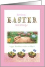 Name Specific illustrated Birthday with Easter Bunny card