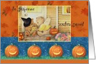 Trick or Treat Pair of Teddy Bears and Pumpkins card