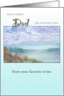 Father’s Day from Twins illustrated Perfect Day on Lake card