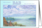 To Dad From Twins, father’s day illustrated lake & perfect day card