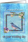 Wedding Congratulations for Daughter Bluebird & Botanical card