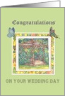 Wedding Congratulations for Step Daughter Cottage Garden card