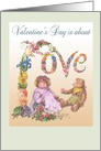 for Teacher Illustrated Teddy Bears Valentine card