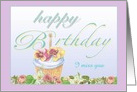 Miss You Illustrated Cupcake Birthday card