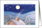 Illustrated Blue Moon First Anniversary card