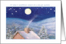Illustrated Blue Moon First Valentine Newlyweds card