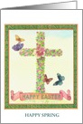 Religious Cross illustrated Butterfly Custom Front card