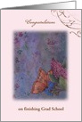 Congratulations Granddaughter Masters Degree Lilac Illustration card