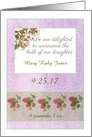 Custom Baby Girl Announcement Strawberry & Botanical card