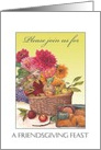 Enchanting Fall Floral Friendsgiving Invite card
