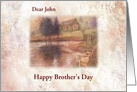 Happy brother’s day painterly landscape custom name card