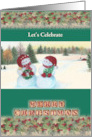 Custom Jolly Snowmen Holiday Party Invitation card
